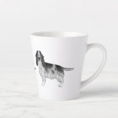 Cocker Spaniel in zwart en wit & aangepaste naam Latte Mok (Rechts)
