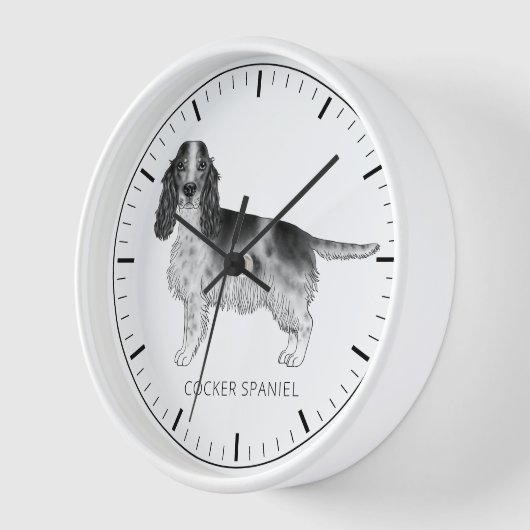 Cocker Spaniel in zwart en wit & aangepaste tekst (Hoek)