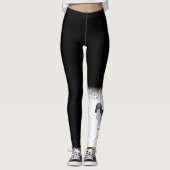 Cocker Spaniel in zwart en wit & aangepaste tekst Leggings (Voorkant)