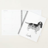 Cocker Spaniel in zwart en wit & aangepaste tekst Planner (Display)
