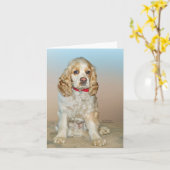 Cocker Spaniel Kaart (Gele Bloem)