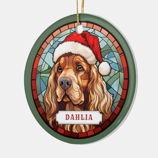 Cocker Spaniel Keramische Cirkel Ornament (Links)