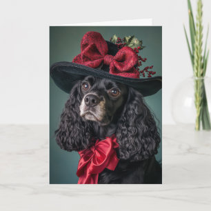 Cocker Spaniel Kerst Elegante Victoriaanse Hond Feestdagen Kaart