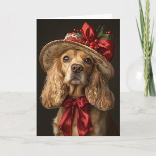 Cocker Spaniel Kerst Elegante Victoriaanse Hond Feestdagen Kaart