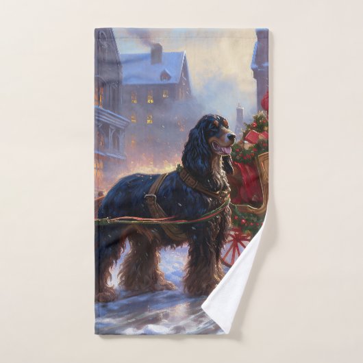 Cocker Spaniel Kerst Feestelijke Periode Bad Handdoek (Handdoek)