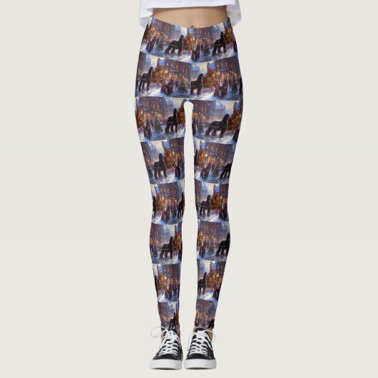 Cocker Spaniel Kerst Feestelijke Periode Leggings (Voorkant)