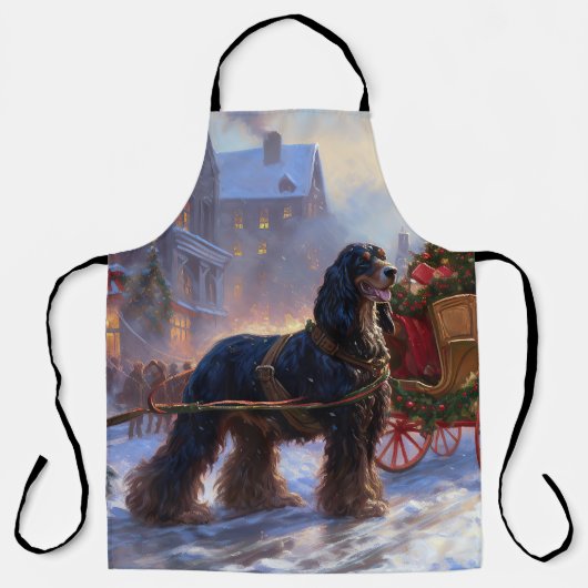 Cocker Spaniel Kerst Feestelijke Periode Schort (Voorkant)