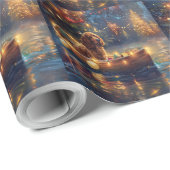 Cocker Spaniel Kerst Feestelijke Reis Cadeaupapier (Rol Hoek)
