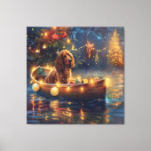 Cocker Spaniel Kerst Feestelijke Reis Canvas Afdruk (Voorkant)