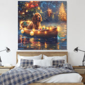 Cocker Spaniel Kerst Feestelijke Reis Canvas Afdruk (Insitu (Slaapkamer))