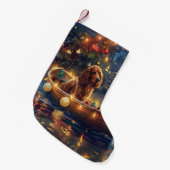 Cocker Spaniel Kerst Feestelijke Reis Kleine Kerstsok (Voorkant (Hangend))