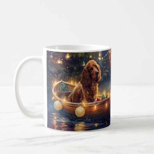 Cocker Spaniel Kerst Feestelijke Reis Koffiemok (Links)