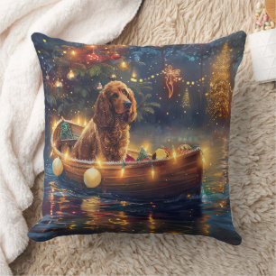 Cocker Spaniel Kerst Feestelijke Reis Kussen