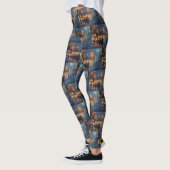 Cocker Spaniel Kerst Feestelijke Reis Leggings (Links)