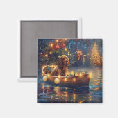 Cocker Spaniel Kerst Feestelijke Reis Magneet (Voorkant / Achterkant)