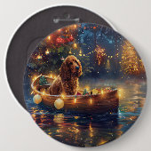 Cocker Spaniel Kerst Feestelijke Reis Ronde Button 6,0 Cm (Voorkant /achterkant)