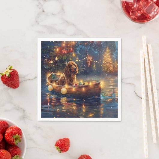 Cocker Spaniel Kerst Feestelijke Reis Servet (Insitu)