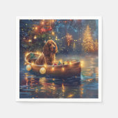 Cocker Spaniel Kerst Feestelijke Reis Servet (Voorkant)