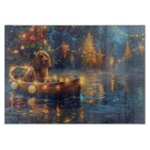 Cocker Spaniel Kerst Feestelijke Reis Snijplank (Voorkant)