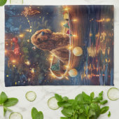Cocker Spaniel Kerst Feestelijke Reis Theedoek (Gevouwen)