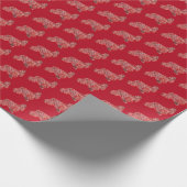 Cocker Spaniel Kerst Hond Silhouet Rood Cadeaupapier (Hoek)