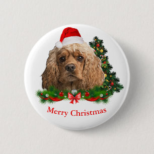 Cocker spaniel Kerst knopen Ronde Button 5,7 Cm