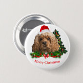Cocker spaniel Kerst knopen Ronde Button 5,7 Cm (Voorkant /achterkant)