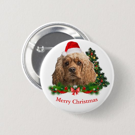 Cocker spaniel Kerst knopen Ronde Button 5,7 Cm (Voorkant /achterkant)
