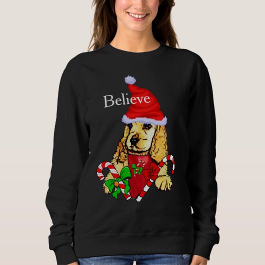 Cocker Spaniel Kerst Mis Trui (Voorkant)