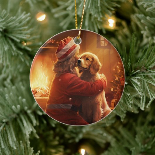 Cocker Spaniel Kerst Ornament, Brandweerman Pet Keramisch Ornament (Boom)
