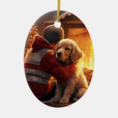 Cocker Spaniel Kerst Ornament, Brandweerman Pet Keramisch Ornament (Voorkant)