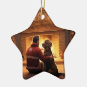 Cocker Spaniel Kerst Ornament, Brandweerman Pet Keramisch Ornament (Links)