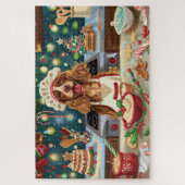 Cocker Spaniel Kerstbakken: Festieve Kerstmis Legpuzzel (Verticaal)