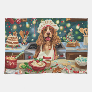 Cocker Spaniel Kerstbakken: Festieve Kerstmis Theedoek