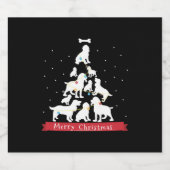 Cocker Spaniel kerstboom Sparkling Wijnetiket (Enkel label)