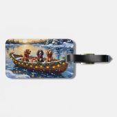 Cocker Spaniel Kerstboot Vakantie Bagagelabel (Achterkant horizontaal)