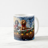Cocker Spaniel Kerstboot Vakantie Koffiemok (Voorkant rechts)