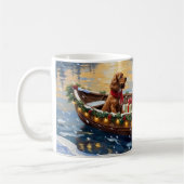 Cocker Spaniel Kerstboot Vakantie Koffiemok (Links)