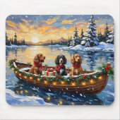 Cocker Spaniel Kerstboot Vakantie Muismat (Voorkant)
