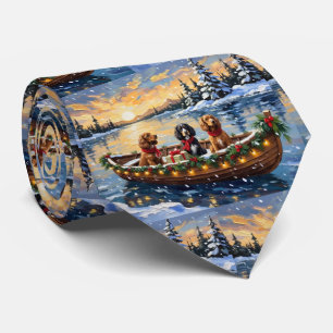 Cocker Spaniel Kerstboot Vakantie Stropdas