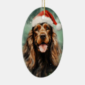 Cocker Spaniel Kerstborstel schilderen kunstwerk Keramisch Ornament (Rechts)