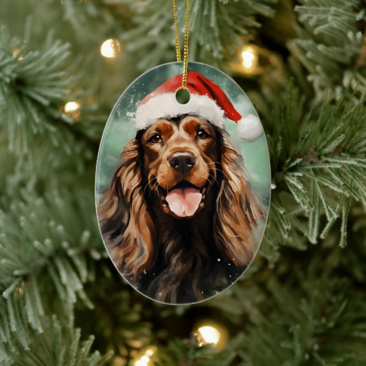Cocker Spaniel Kerstborstel schilderen kunstwerk Keramisch Ornament (Boom)