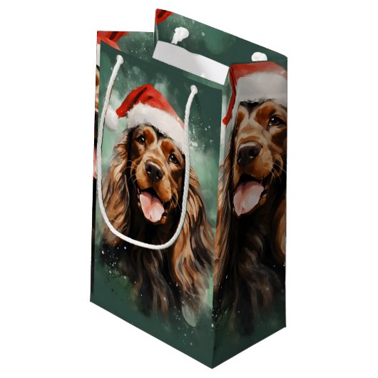 Cocker Spaniel Kerstborstel schilderen kunstwerk Klein Cadeauzakje (Achterkant Gekanteld)