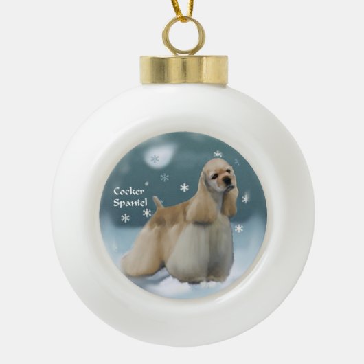 Cocker Spaniel-kerstcadeaus Keramische Bal Ornament (Voorkant)