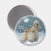 Cocker Spaniel-kerstcadeaus Magneet (Voorkant / Achterkant)