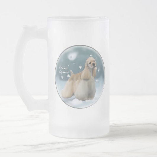 Cocker Spaniel-kerstcadeaus Matglas Bierpul (Links)