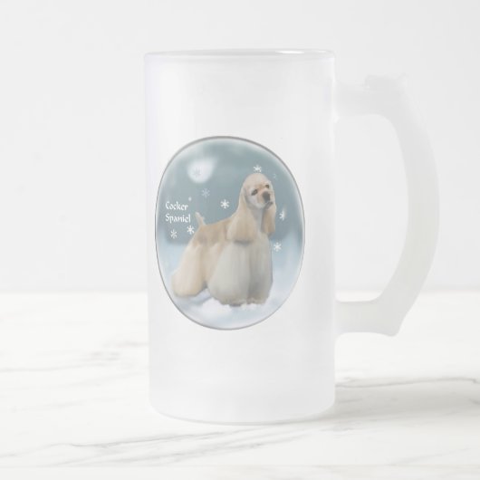 Cocker Spaniel-kerstcadeaus Matglas Bierpul (Rechts)
