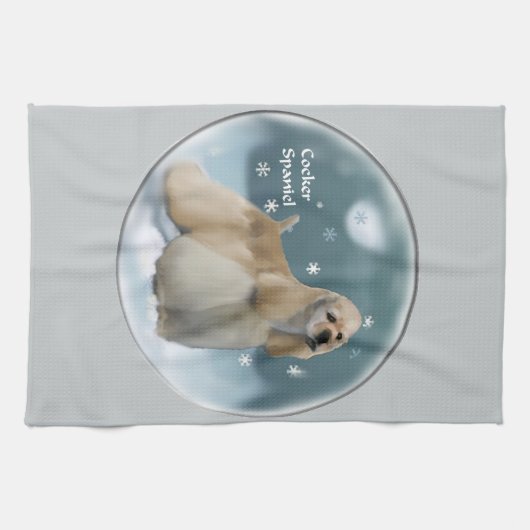 Cocker Spaniel-kerstcadeaus Theedoek (Horizontaal)