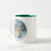 Cocker Spaniel-kerstcadeaus Tweekleurige Koffiemok (Voorkant links)