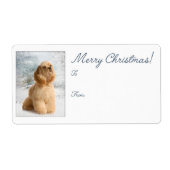 Cocker Spaniel-kerstcadeautjes Etiket (Voorkant)